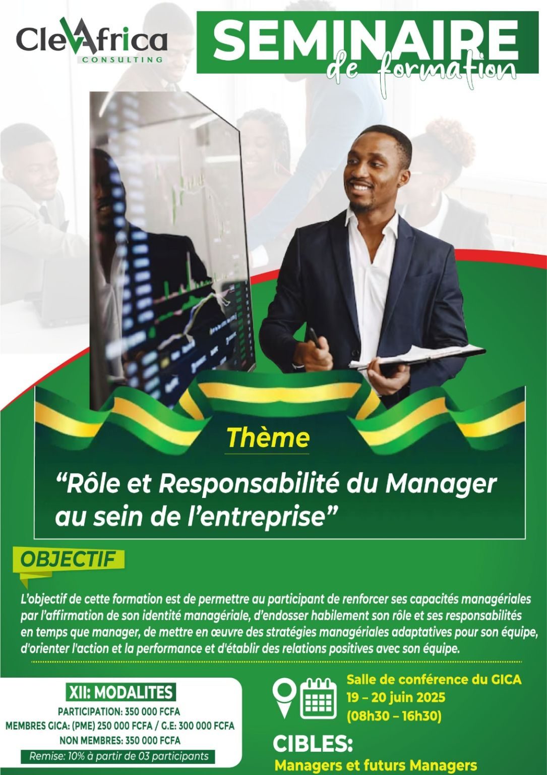 Affiche du séminaire de formation « Rôle et Responsabilité du Manager au sein de l'entreprise » — 19-20 juin 2025